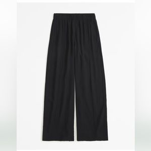 Abercrombie black flowy linen pant